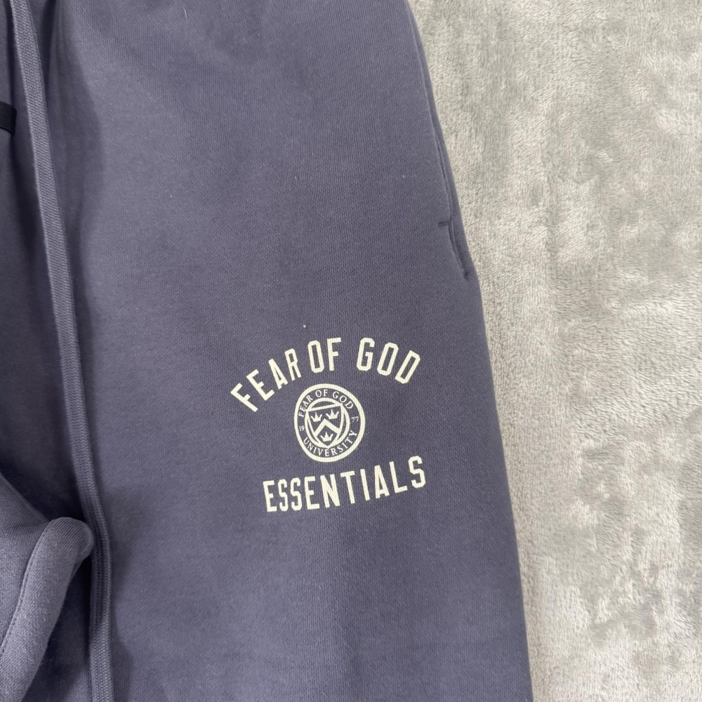 Fear Of God Essentials Sweatpants Mens XS Gray Fleece Joggers Logo Elastic Waist - Picture 3 of 16